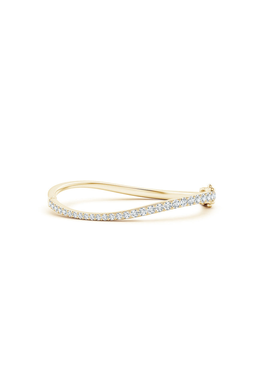 Buy Shangri-La Brushstroke 14K Gold and Diamond Full Bracelet in 14K Yellow Gold Online 14K Yellow Gold