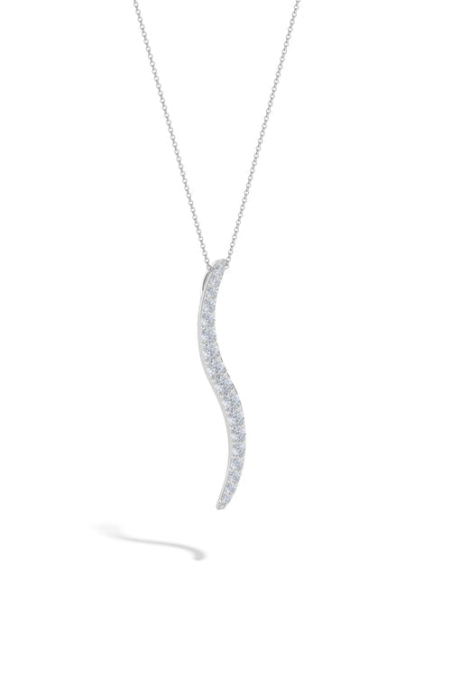 Buy Shangri-La Brushstroke 14k Gold and Diamond Large Pendant Necklace in 14K White Gold Online 14K White Gold