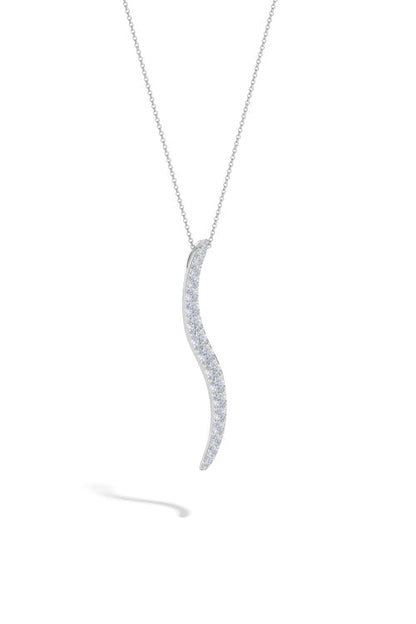 Buy Shangri-La Brushstroke 14k Gold and Diamond Large Pendant Necklace in 14K White Gold Online 14K White Gold