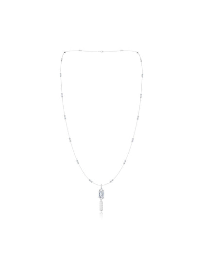 Buy Orient Express Lab-Grown 14K Gold Baguette & Diamond Detachable Tassel Pendant Chain Necklace in 14K White Gold Online 14K White Gold