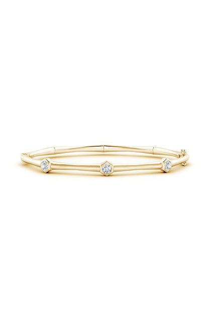 Buy Indochine 14k 3-Diamond Bamboo Hinged Bracelet in 14K Yellow Gold Online 14K Yellow Gold