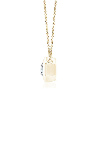 Buy Indochine 14k Hexagon Frame Diamond Solitaire Necklace in 14K Yellow Gold Online 14K Yellow Gold