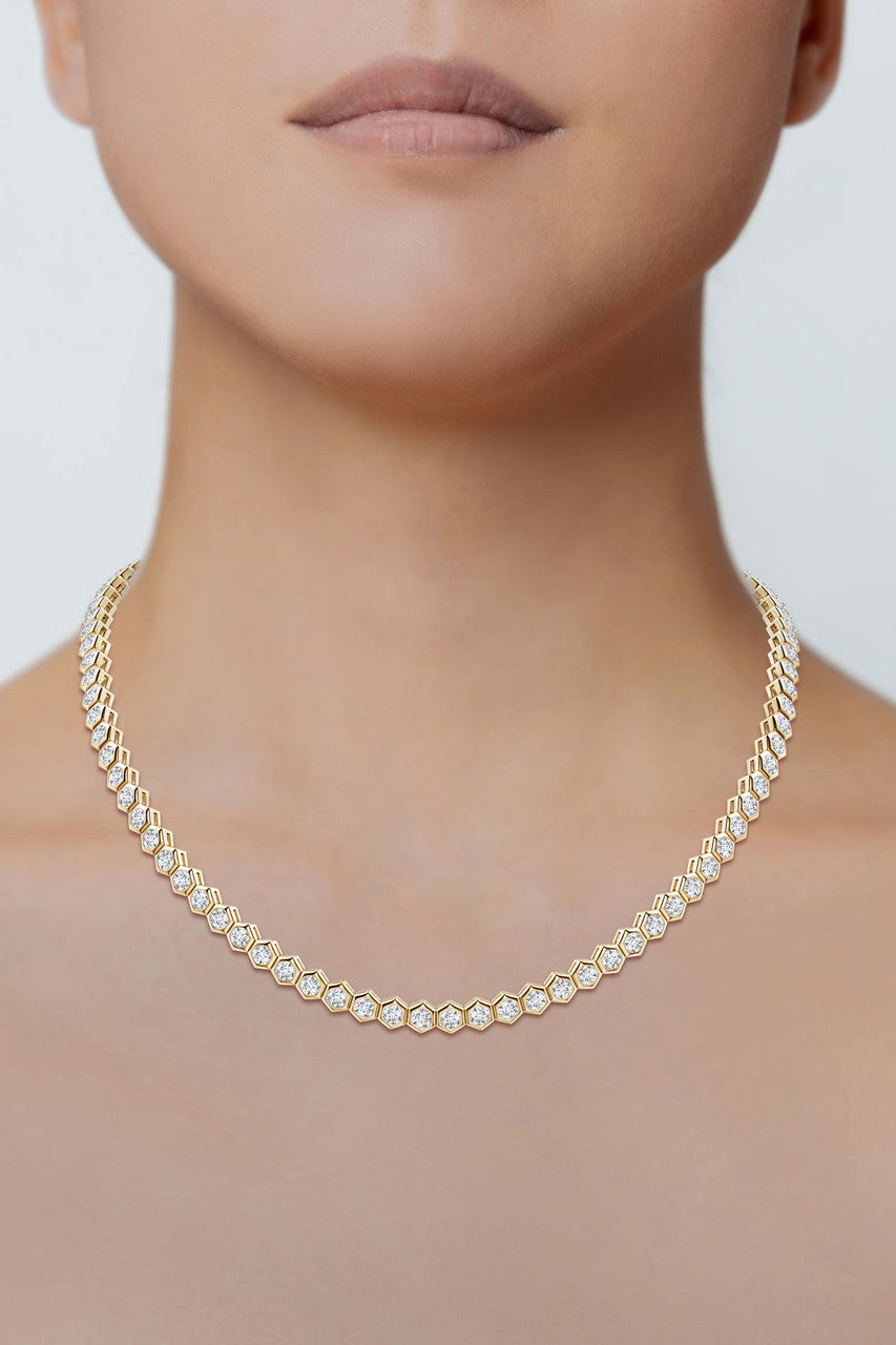 Buy Indochine Diamond Tennis Necklace in 14K Yellow Gold Online 14K Yellow Gold