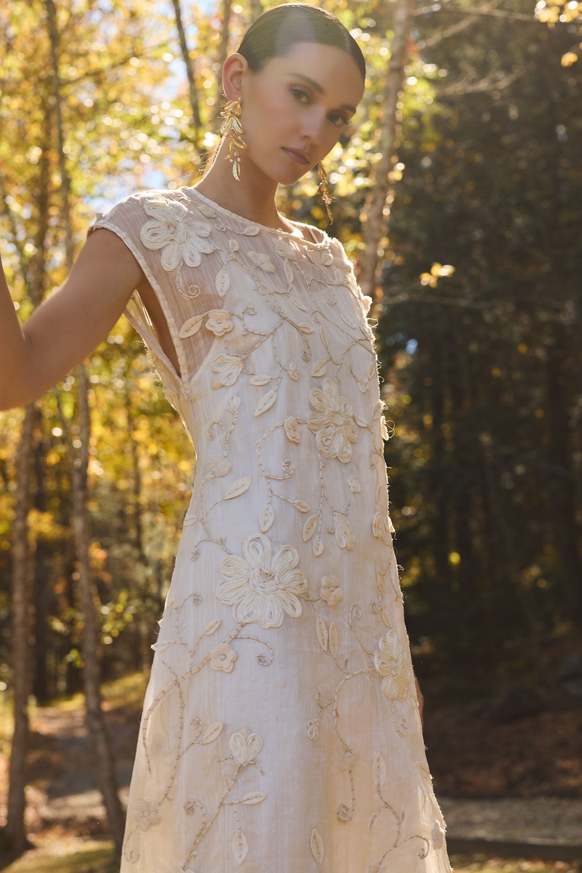 Couture Piña Embellished Dress Natural