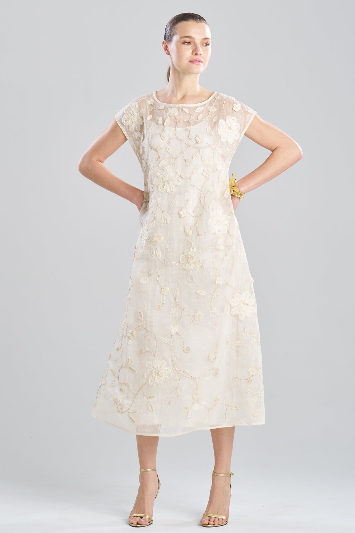 Couture Piña Embellished Dress Natural