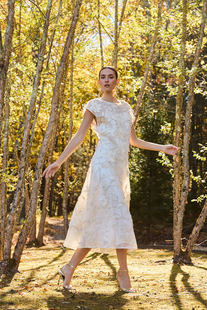 Couture Piña Embellished Dress Natural