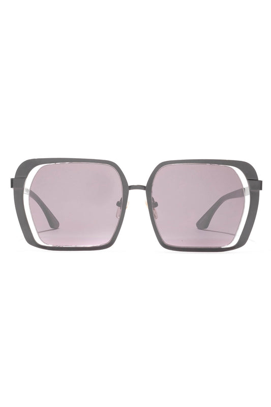 Kintsu Metal Rectangle Sunglasses Matte Gunmetal Gray