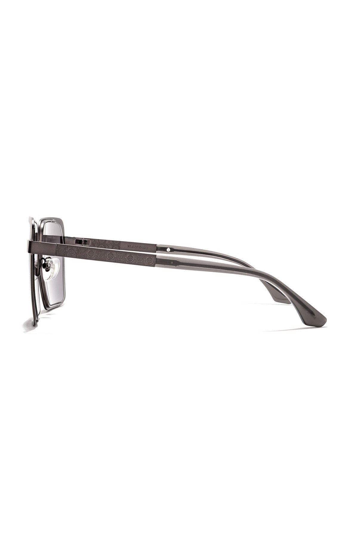 Kintsu Metal Rectangle Sunglasses Matte Gunmetal Gray
