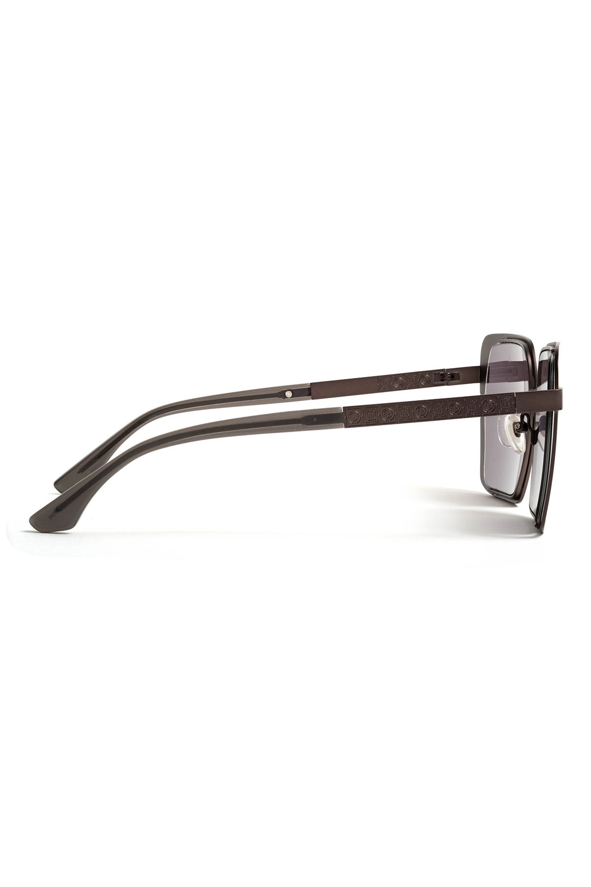 Kintsu Metal Rectangle Sunglasses Matte Gunmetal Gray