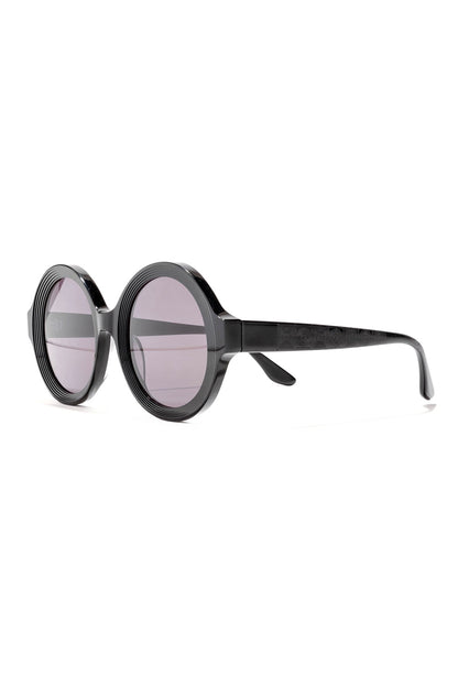 Nami Acetate Round Sunglasses Glossy Black/Smoke
