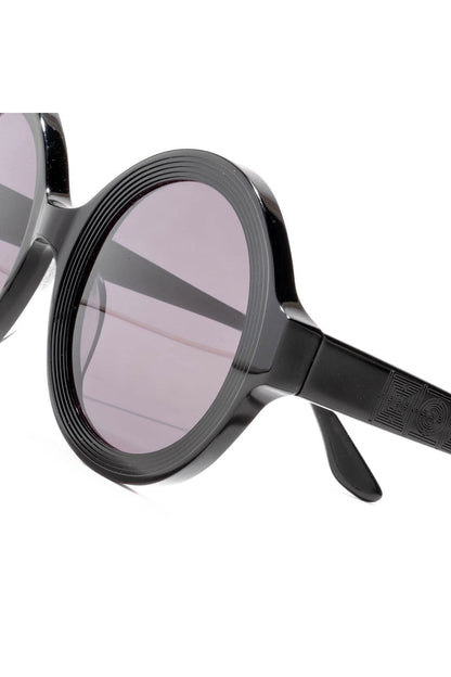 Nami Acetate Round Sunglasses Glossy Black/Smoke