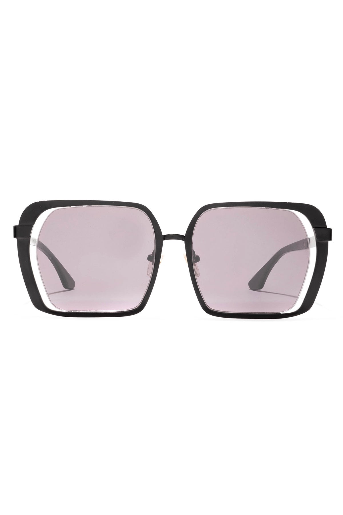 Kintsu Metal Rectangle Sunglasses Matte Black Smoke