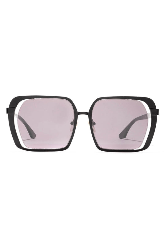 Kintsu Metal Rectangle Sunglasses Matte Black Smoke