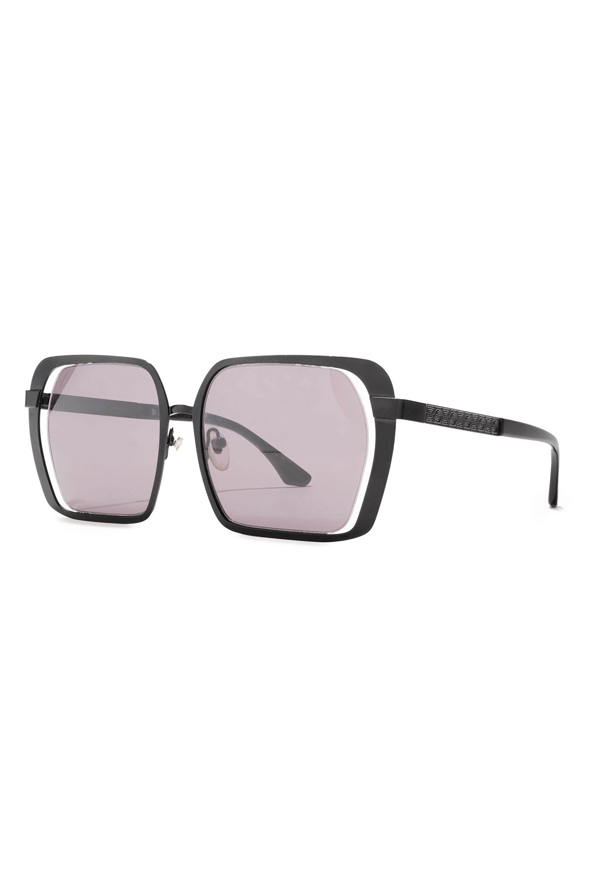 Kintsu Metal Rectangle Sunglasses Matte Black Smoke