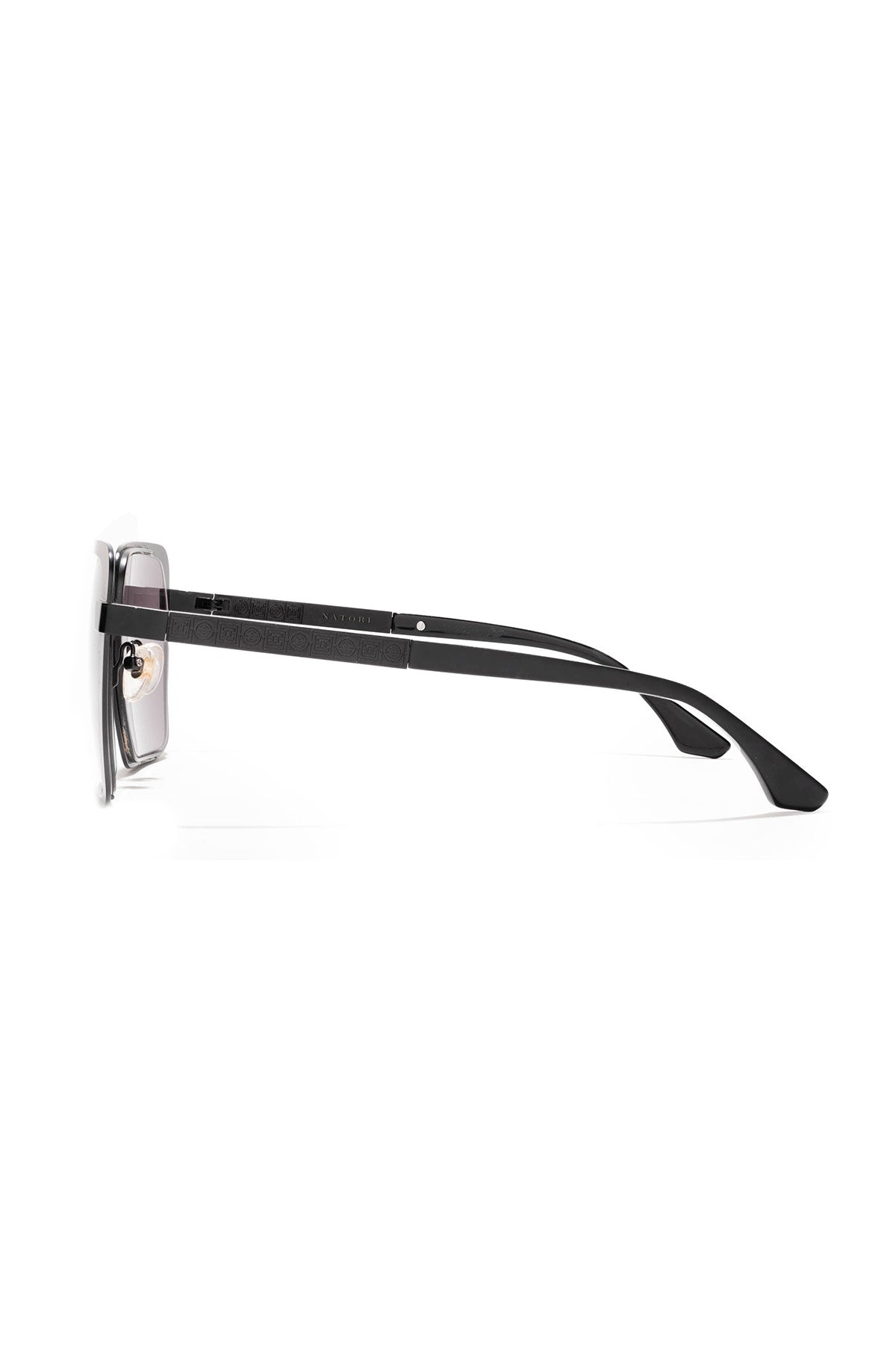 Kintsu Metal Rectangle Sunglasses Matte Black Smoke