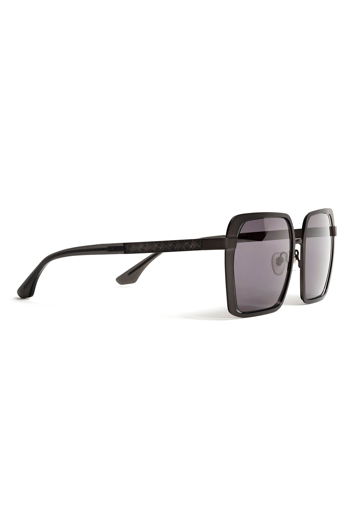 Kintsu Metal Rectangle Sunglasses Matte Black Smoke