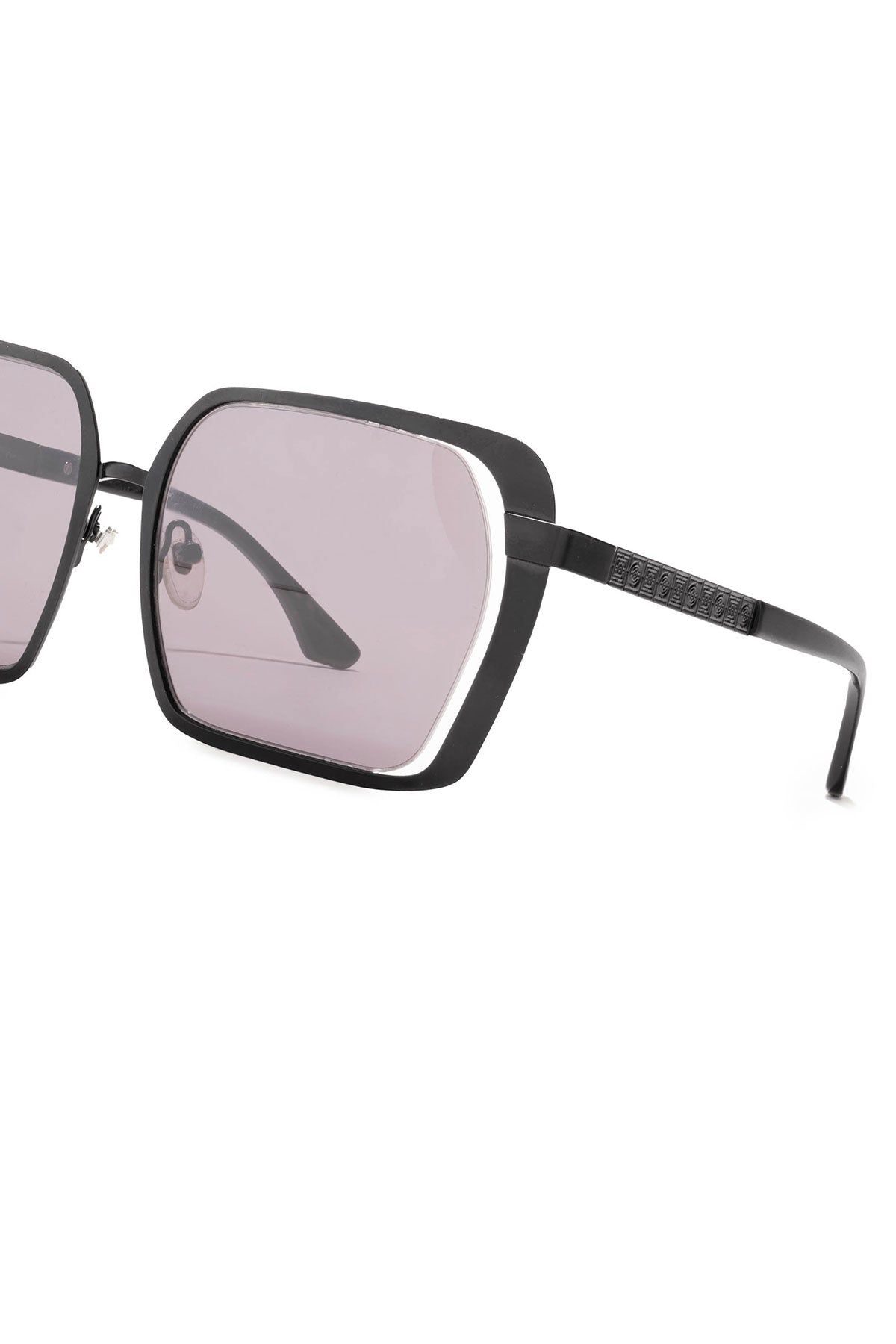 Kintsu Metal Rectangle Sunglasses Matte Black Smoke