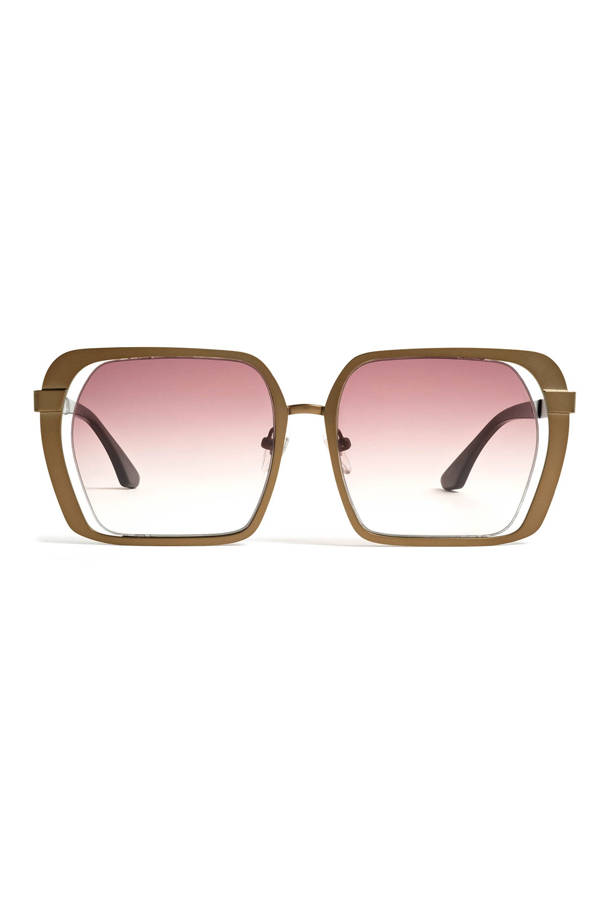 Kintsu Metal Rectangle Sunglasses Matte Bronze/Gradient Brown