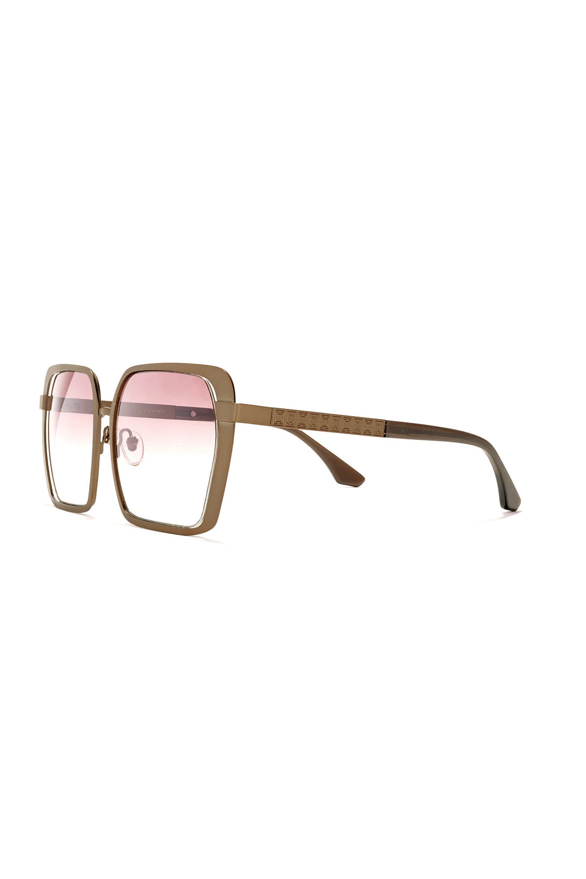 Kintsu Metal Rectangle Sunglasses Matte Bronze/Gradient Brown