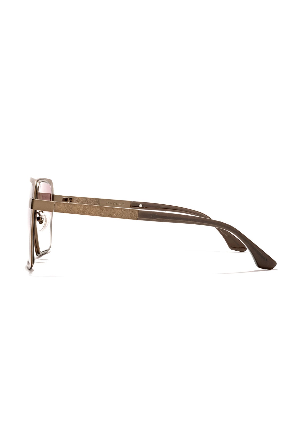 Kintsu Metal Rectangle Sunglasses Matte Bronze/Gradient Brown