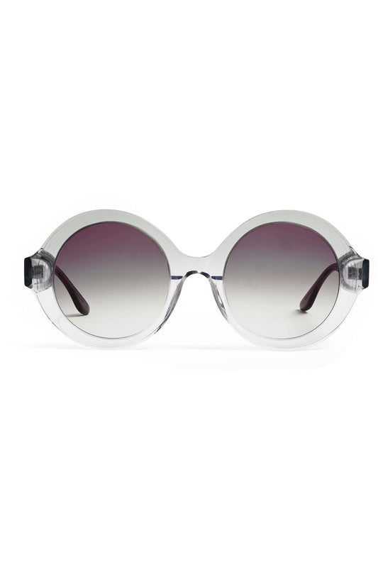Nami Acetate Round Sunglasses Glossy Gray/Gradient Gray