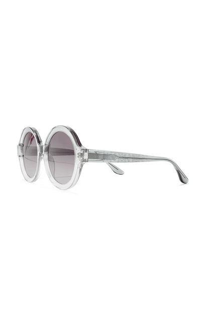 Nami Acetate Round Sunglasses Glossy Gray/Gradient Gray