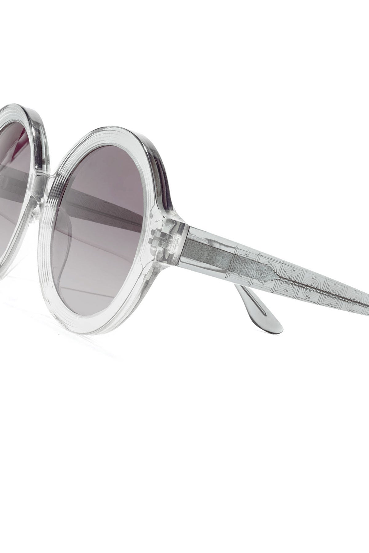 Nami Acetate Round Sunglasses Glossy Gray/Gradient Gray