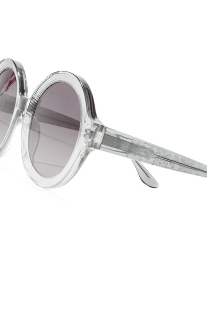 Nami Acetate Round Sunglasses Glossy Gray/Gradient Gray