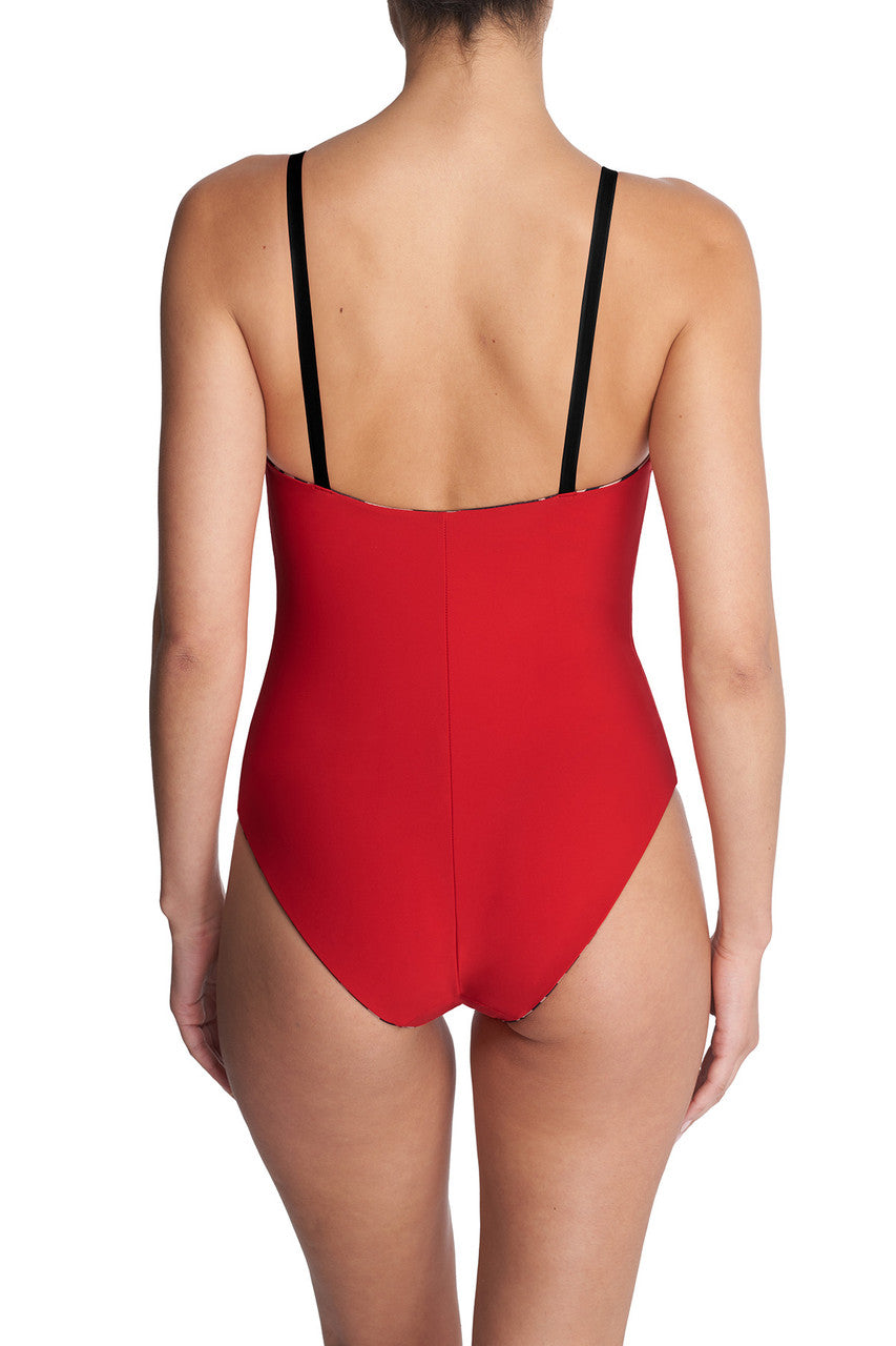 Buy Riviera Reversible One Piece Swimsuit in Camel Zebra/Poinsettia Online Camel Zebra/Poinsettia