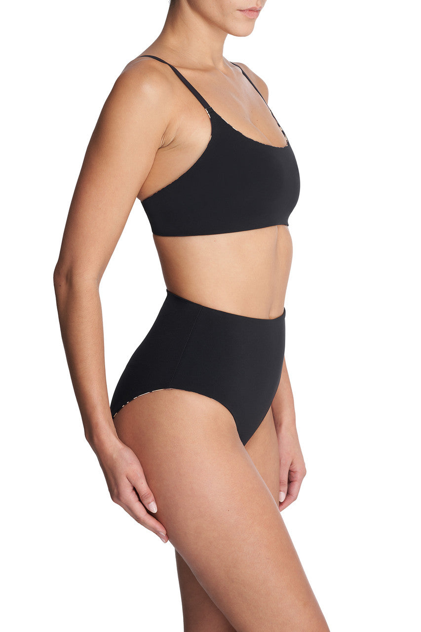 Buy Riviera Reversible High Rise Bikini Bottom in Luxe Leopard/Black Online Luxe Leopard/Black