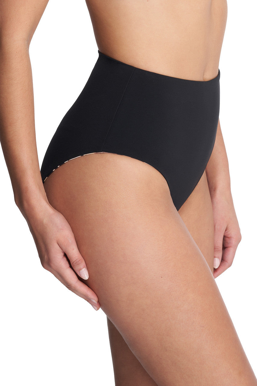 Buy Riviera Reversible High Rise Bikini Bottom in Luxe Leopard/Black Online Luxe Leopard/Black