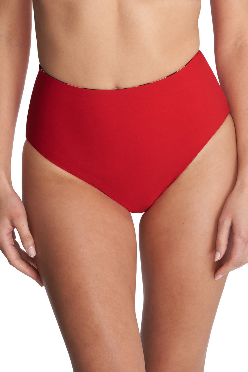 Buy Riviera Reversible High Rise Bikini Bottom in Camel Zebra/Poinsettia Online Camel Zebra/Poinsettia