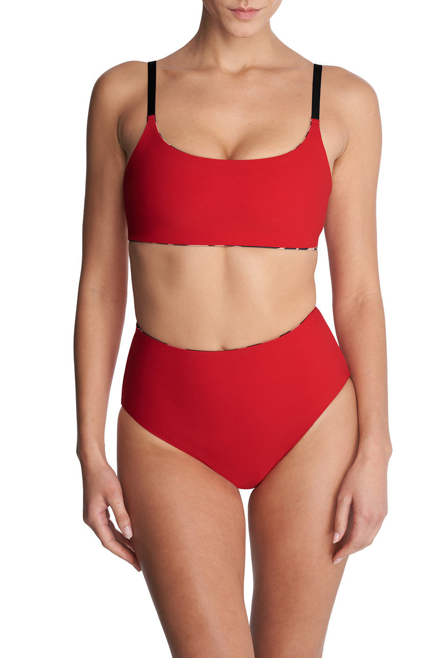 Buy Riviera Reversible High Rise Bikini Bottom in Camel Zebra/Poinsettia Online Camel Zebra/Poinsettia