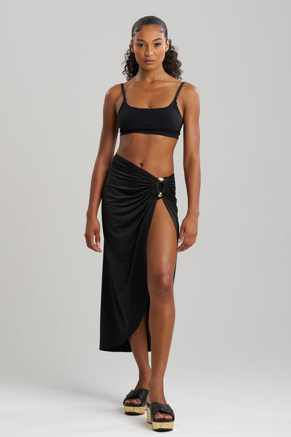 Buy Solid Jersey Pareo online Black