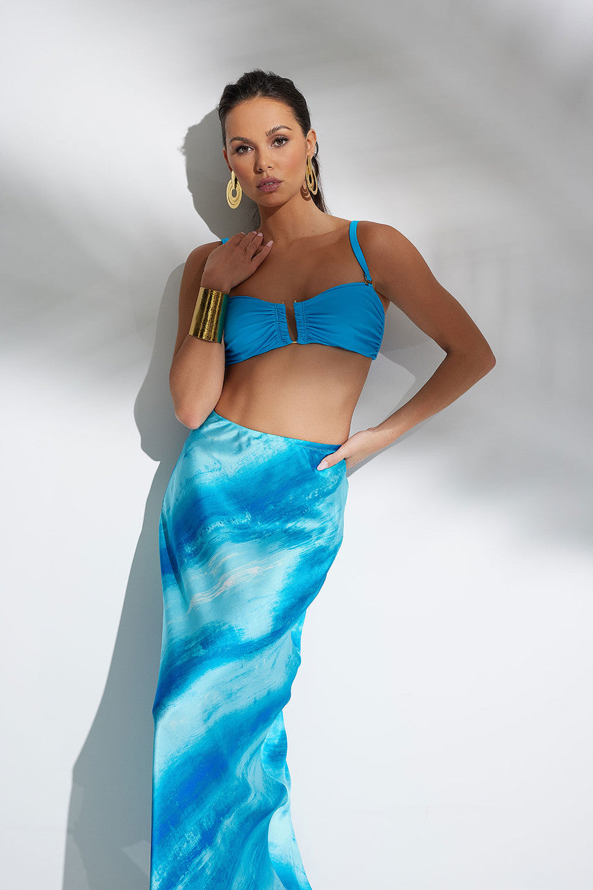 Buy Bandeau Bikini Top in Aqua Blue Online Aqua Blue