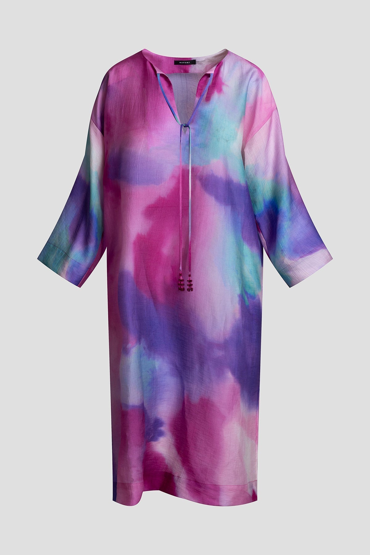 Watercolor Sheer Texture Caftan Pink