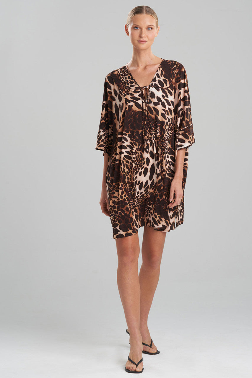 Buy Leopard Jersey Cover-Up in Natural Online Natural
