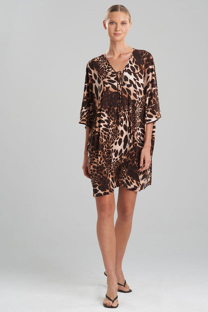 Buy Leopard Jersey Cover-Up in Natural Online Natural