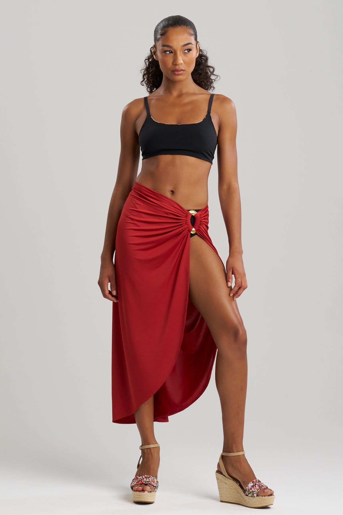 Solid Jersey Pareo Spicy Red