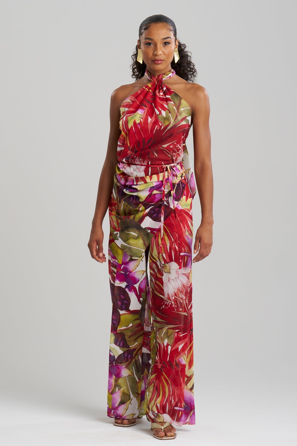 Rainforest Cotton Scarf Top Multi