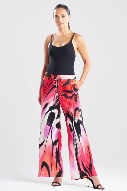 Butterfly Linen Blend Pants Red