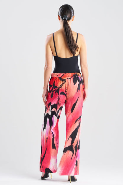 Butterfly Linen Blend Pants Red