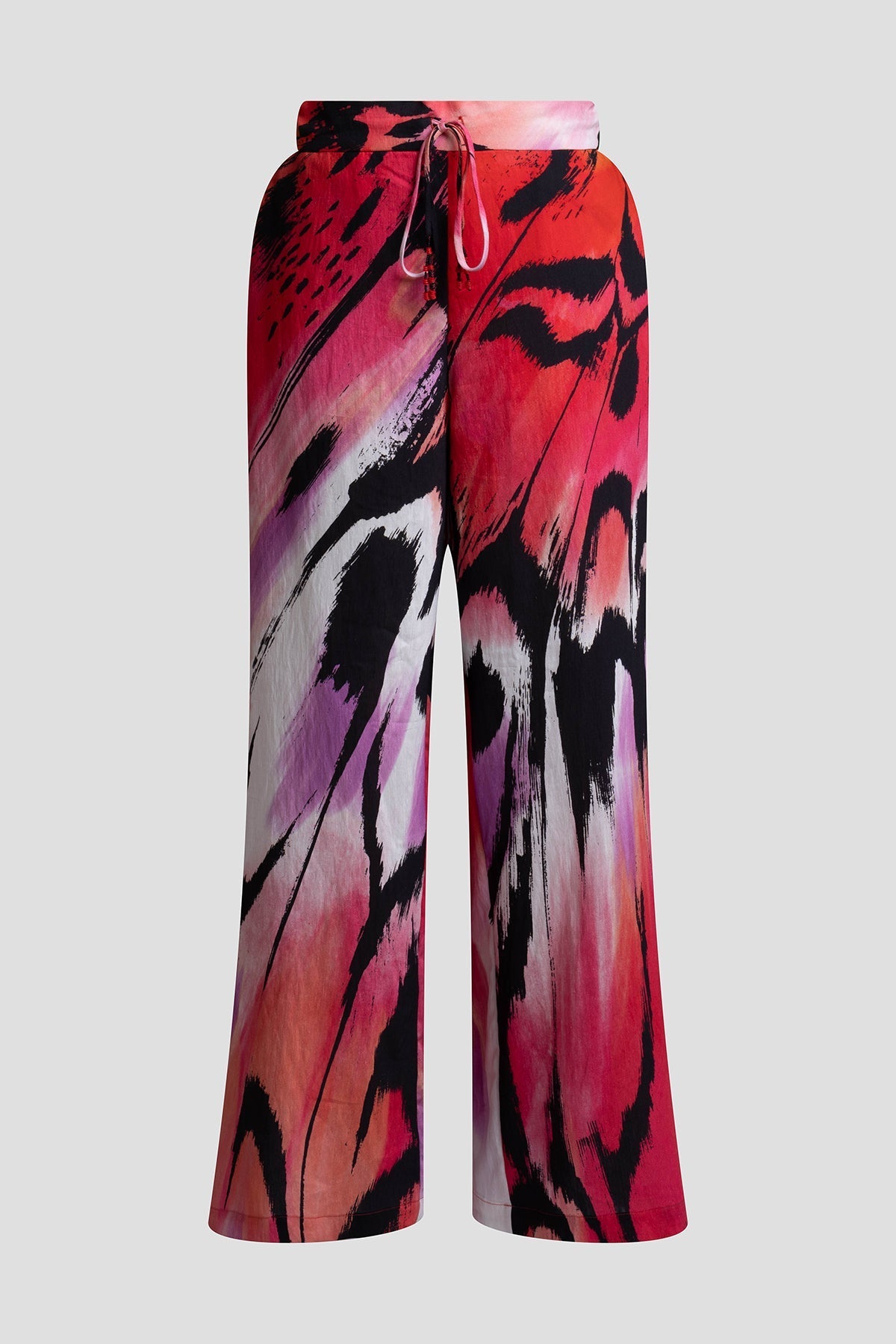 Butterfly Linen Blend Pants Red