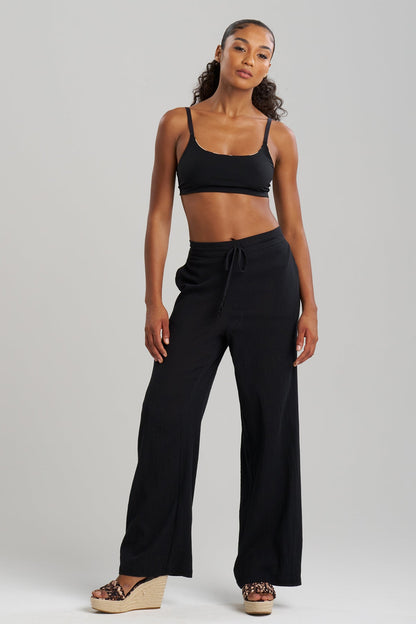 Buy Cotton Gauze Pants online Black