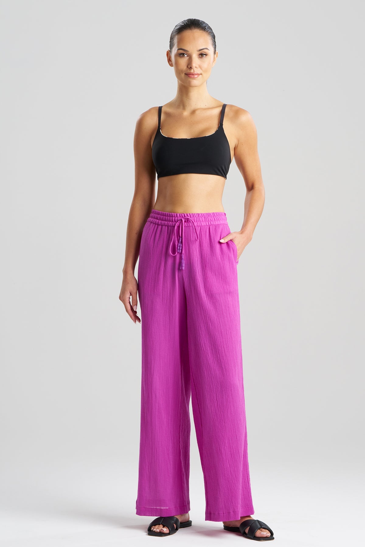 Cotton Gauze Pants Magenta