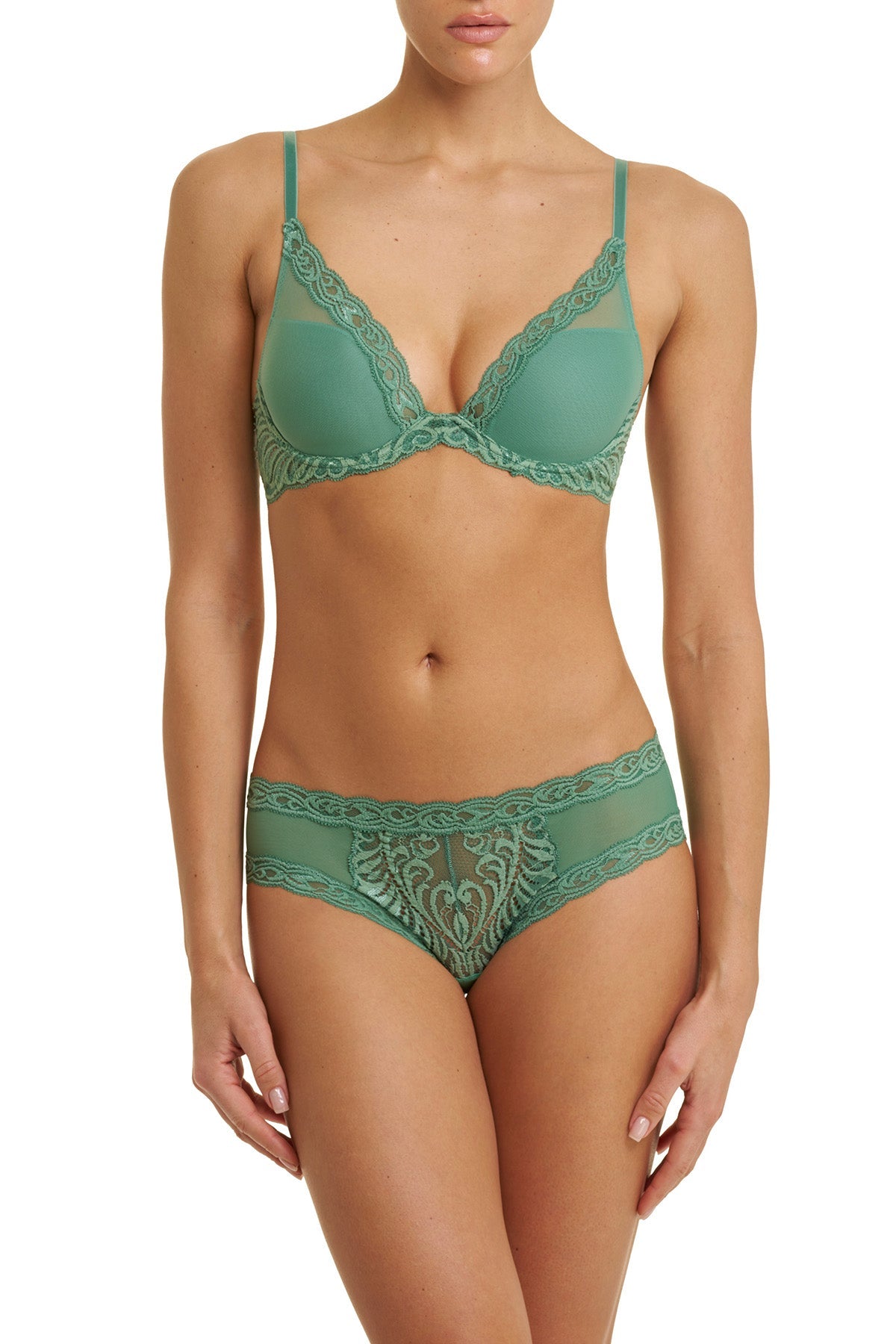Feathers Plunge T-Shirt Bra Frosty Spruce