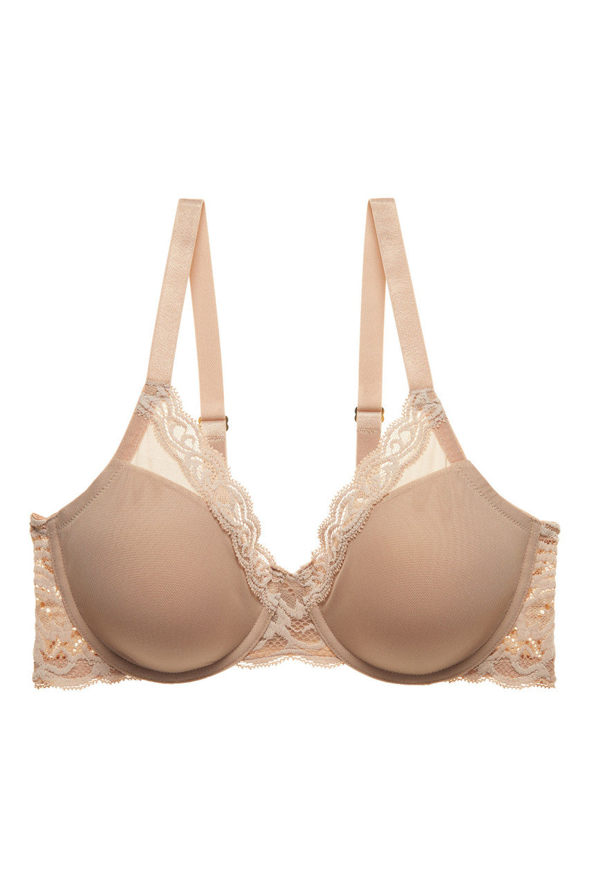 Buy Feathers Full Figure Contour Underwire Bra in Café Online Café