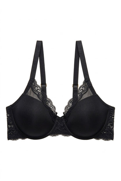 Buy Feathers Full Figure Contour Underwire Bra in Black Online Black