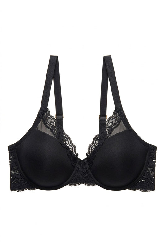 Buy Feathers Full Figure Contour Underwire Bra in Black Online Black