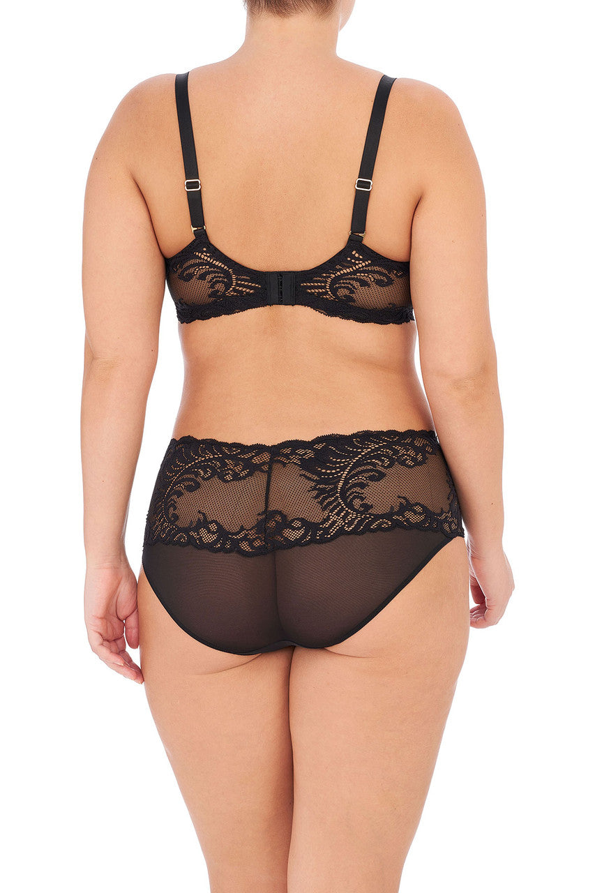 Buy Feathers Full Figure Contour Underwire Bra in Black Online Black